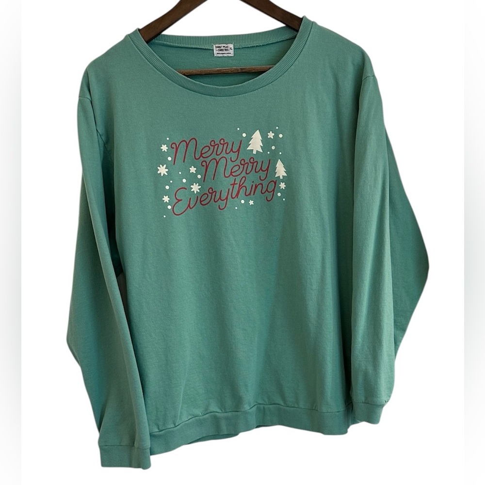 Sweet Peas Sweeties holiday long sleeve organic cotton top women XL